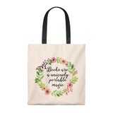 Portable Magic Floral Canvas Tote Bag - Vintage style - Gifts For Reading Addicts