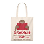 Reading Won't Solve Your Problems Canvas Tote Bag - Vintage style - Gifts For Reading Addicts