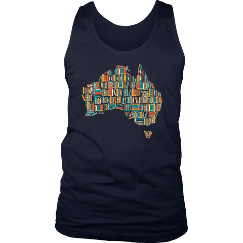 "Australia Bookish Map" Men's Tank Top - Gifts For Reading Addicts