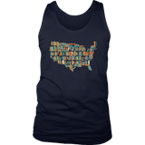 "USA Bookish Map" Men's Tank Top - Gifts For Reading Addicts