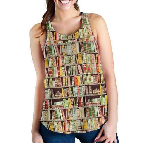 All Over Print Women's Racerback Tank - Gifts For Reading Addicts