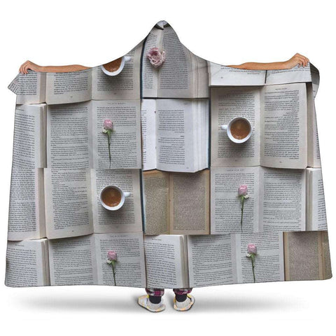 books and coffee hooded blanket - Gifts For Reading Addicts