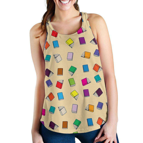 All Over Print pattern Women's Racerback Tank - Gifts For Reading Addicts