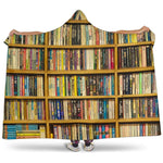 Bookshelf pattern hooded blanket - Gifts For Reading Addicts