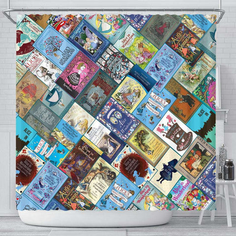 Alice In Wonderland Book Cover Curtain - Gifts For Reading Addicts