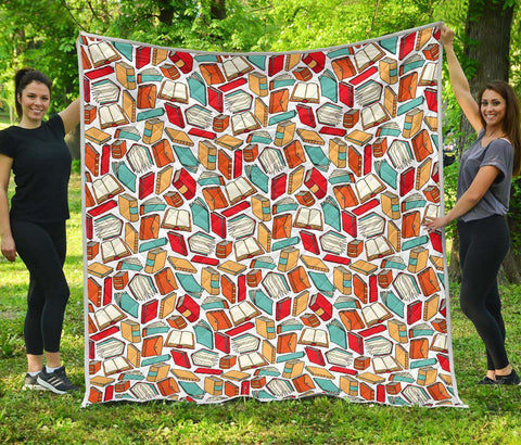 Book Pattern Quilt - Gifts For Reading Addicts