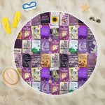 The Color Purple Book Covers Round Beach Blanket - Gifts For Reading Addicts