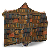 brown bookshelf pattern Hooded blanket - Gifts For Reading Addicts