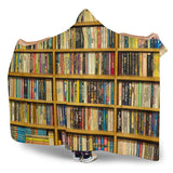 Bookshelf pattern hooded blanket - Gifts For Reading Addicts