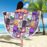 The Color Purple Book Covers Round Beach Blanket - Gifts For Reading Addicts