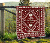 Red Bookish Christmas Quilt - Gifts For Reading Addicts
