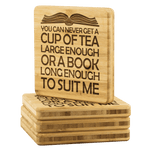 "A Book Long Enough"Bookish Bamboo Coaster - Gifts For Reading Addicts