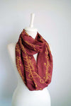 Red Lord of the Rings Handmade Infinity Scarf Limited Edition - Gifts For Reading Addicts