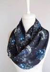 Doctor Who Tardis Handmade Infinity Scarf Black Limited Edition - Gifts For Reading Addicts