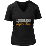 "I'd Rather Be Reading SK" V-neck Tshirt - Gifts For Reading Addicts