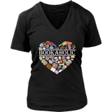 "I am a bookaholic" V-neck Tshirt - Gifts For Reading Addicts