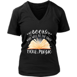 "Books,The Only True Magic" V-neck Tshirt - Gifts For Reading Addicts