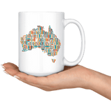 "Australia Bookish Map"15oz White Mug - Gifts For Reading Addicts