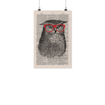 Nerdy owl vintage dictionary poster - Gifts For Reading Addicts