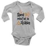 "Spent 9 Months In Azkaban"Long Sleeve Baby Bodysuit - Gifts For Reading Addicts