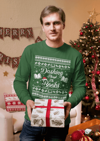 "Dashing Through The Books" Sweatshirt - Gifts For Reading Addicts