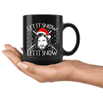 "Let It Snow"11oz Black Christmas Mug - Gifts For Reading Addicts