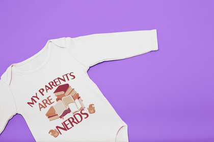 "My Parents Are Nerds"Long Sleeve Baby Bodysuit - Gifts For Reading Addicts