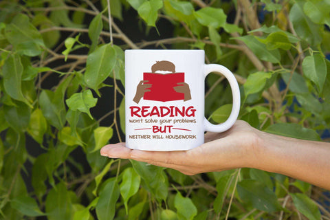 Books & Housework Mugs - Gifts For Reading Addicts