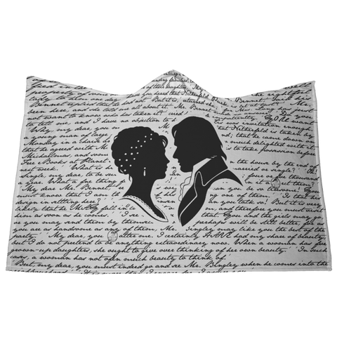 Pride And Prejudice Book Page Hooded Blanket - Gifts For Reading Addicts