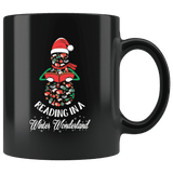 "Reading in a winter wonderland"11 oz Black mug - Gifts For Reading Addicts