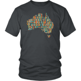 "Australia Bookish Map" Unisex T-Shirt - Gifts For Reading Addicts