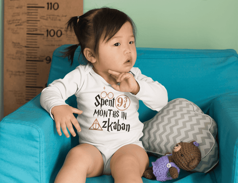 "Spent 9 Months In Azkaban"Long Sleeve Baby Bodysuit - Gifts For Reading Addicts