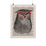 Nerdy owl vintage dictionary poster - Gifts For Reading Addicts