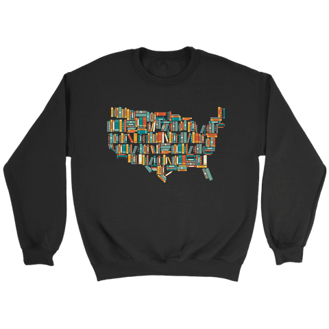 "USA Bookish Map" Sweatshirt - Gifts For Reading Addicts