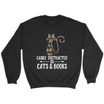 "Cats and books" Sweatshirt - Gifts For Reading Addicts