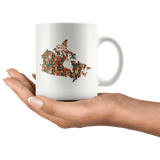 "Canada Bookish Map"11oz White Mug - Gifts For Reading Addicts