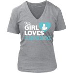 This girls loves reading - V-neck - Gifts For Reading Addicts