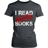 I Read Banned Books Fitted T-shirt - Gifts For Reading Addicts