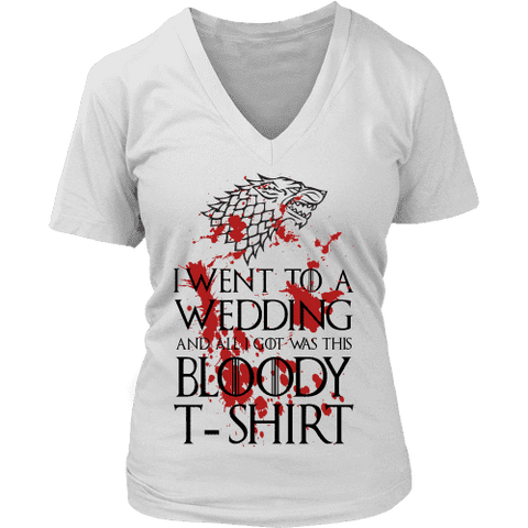 Game of Thrones Bloody T-shirt V-neck - Gifts For Reading Addicts