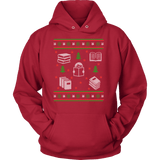 Christmas Bookish Ugly design Hoodie - Gifts For Reading Addicts