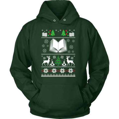 Christmas Ugly Hoodie - Gifts For Reading Addicts