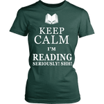 Keep calm i'm reading, seriously! shh! Fitted T-shirt - Gifts For Reading Addicts