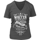 I am a writer - V-neck - Gifts For Reading Addicts