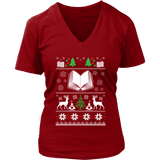 Christmas Ugly V-neck tee - Gifts For Reading Addicts
