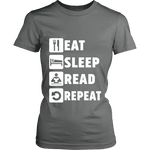 Eat, Sleep, Read, Repeat Fitted T-shirt - Gifts For Reading Addicts