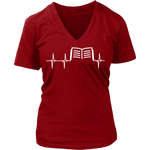Book heart beat - V-neck - Gifts For Reading Addicts