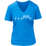 Book heart pulse V-neck - Gifts For Reading Addicts