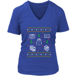 Christmas Bookish Ugly design V-neck tee - Gifts For Reading Addicts
