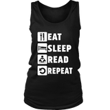 Eat, Sleep, Read, Repeat Womens Tank - Gifts For Reading Addicts