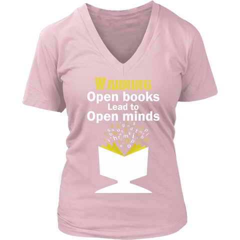 Warning!! Open books lead to pen minds - Gifts For Reading Addicts
